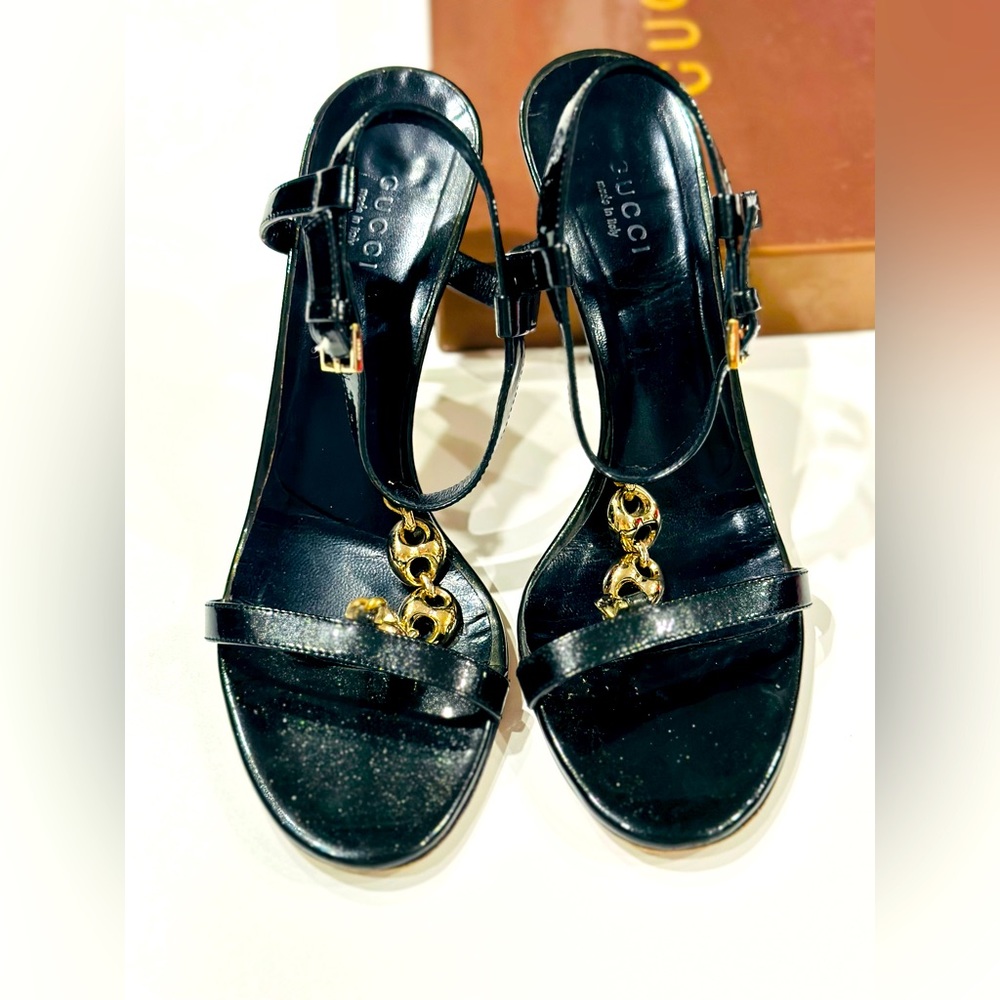 Gucci Sand Pelles Cuoio Vernice Soft Metal